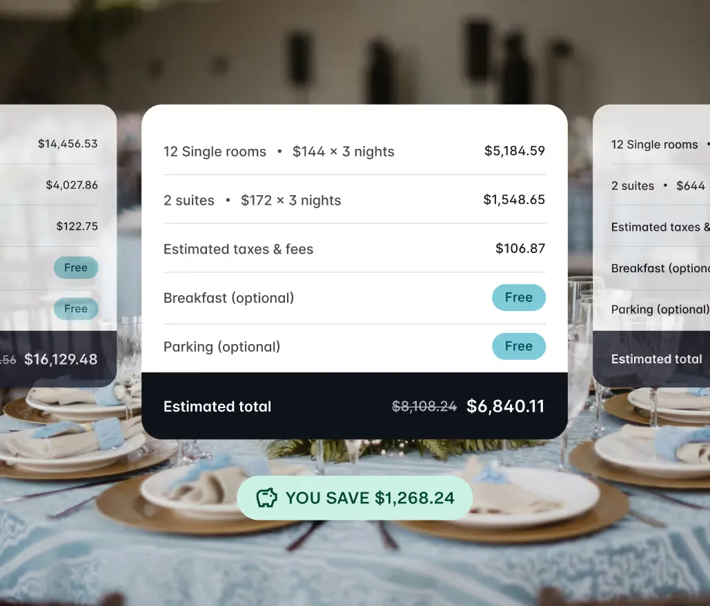 Side-by-side hotel proposal comparison view